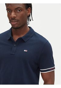 Tommy Jeans Polo Flag Cuff DM0DM21306 Granatowy Slim Fit. Typ kołnierza: polo. Kolor: niebieski. Materiał: bawełna #3