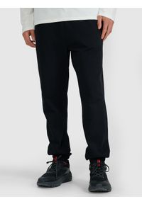 4f - 4F Spodnie dresowe joggery męskie - czarne S. Kolor: czarny. Materiał: dresówka. Wzór: ze splotem, gładki, jednolity #2