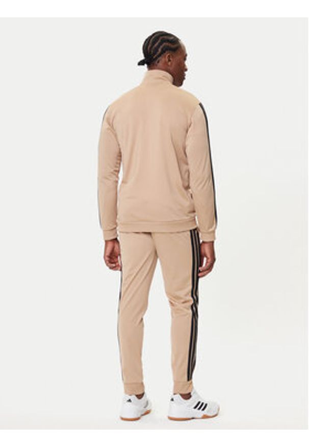 Adidas - adidas Dres Basic 3-Stripes JX5501 Beżowy Regular Fit. Kolor: beżowy. Materiał: syntetyk