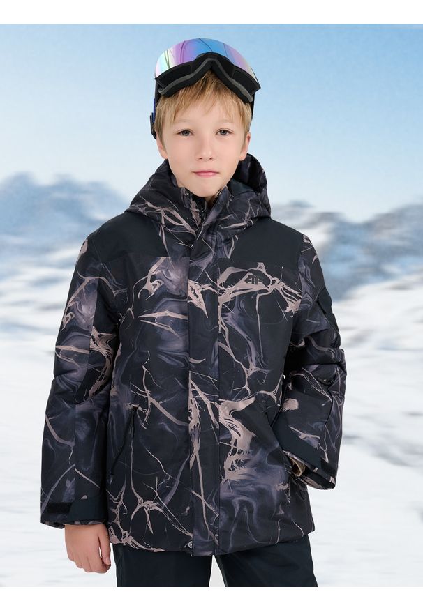 4f - 4F Kurtka snowboardowa membrana 8000 chłopięca - multikolor 146 (10-11 lat). Kolor: wielokolorowy. Materiał: poliester. Sezon: lato