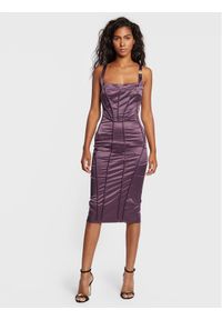 Babylon Sukienka koktajlowa R_E00789 Fioletowy Slim Fit. Kolor: fioletowy. Materiał: syntetyk, bawełna. Styl: wizytowy