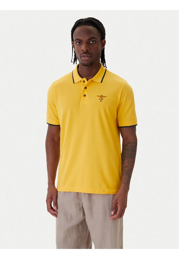 Aeronautica Militare Polo 261PO1308UP00082 Żółty Regular Fit. Typ kołnierza: polo. Kolor: żółty. Materiał: bawełna