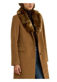 Lauren Ralph Lauren - LAUREN RALPH LAUREN Płaszcz wełniany 297P04148002 Brązowy Straight Fit. Kolor: brązowy. Materiał: wełna #4