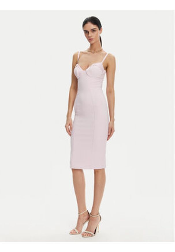 Elisabetta Franchi Sukienka koktajlowa AB-702-51E2 Fioletowy Regular Fit. Kolor: fioletowy. Materiał: syntetyk. Styl: wizytowy