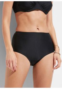 bonprix - Figi bikini shape, high waist, lekki stopień modelowania sylwetki. Stan: podwyższony. Kolor: czarny. Materiał: materiał. Długość: długie #1