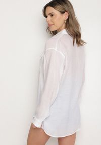 Born2be - Biała Koszula z Modalem i Ozdobnymi Kieszeniami Mavisene. Okazja: na co dzień. Kolor: biały. Materiał: jeans. Styl: klasyczny, elegancki, casual #6