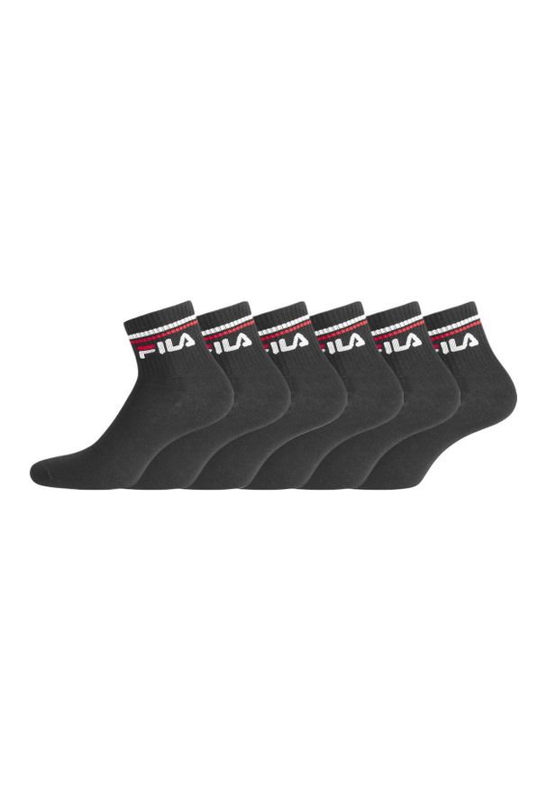 Fila Quarter skarpety 6-pack – czarne, 43-46. Kolor: czarny. Sport: bieganie