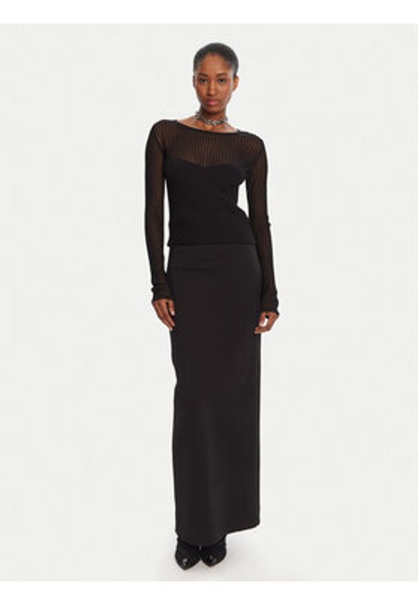 Patrizia Pepe Sweter 8K0305/K143-K103 Czarny Regular Fit. Kolor: czarny. Materiał: wiskoza