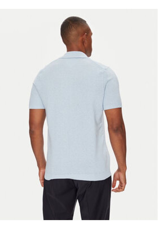 TOMMY HILFIGER - Tommy Hilfiger Polo MW0MW39531 Błękitny Regular Fit. Typ kołnierza: polo. Kolor: niebieski. Materiał: syntetyk