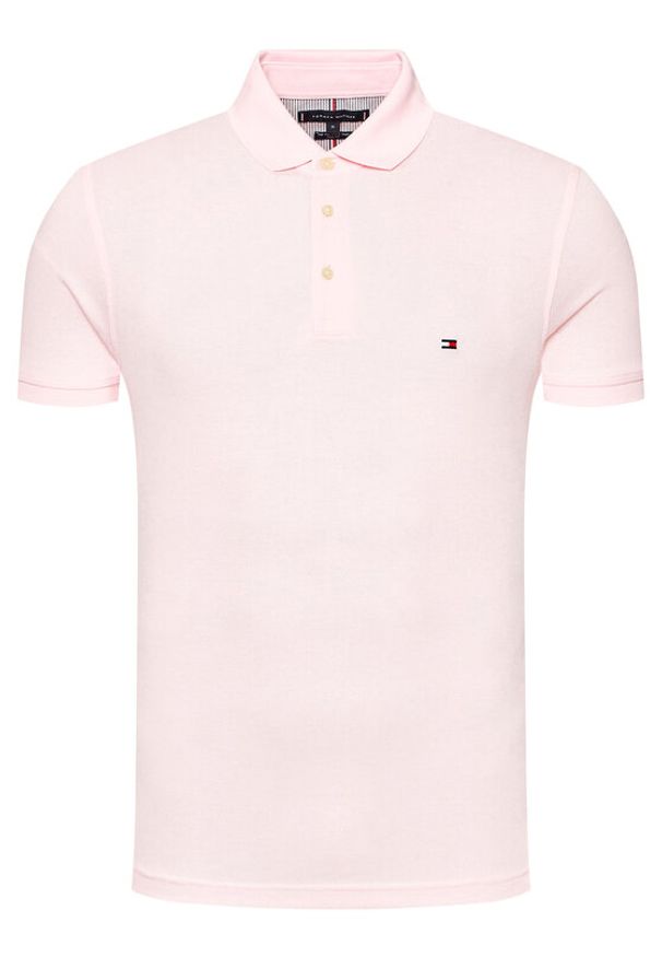 TOMMY HILFIGER - Tommy Hilfiger Polo 1985 MW0MW17771 Różowy Slim Fit. Typ kołnierza: polo. Kolor: różowy. Materiał: bawełna