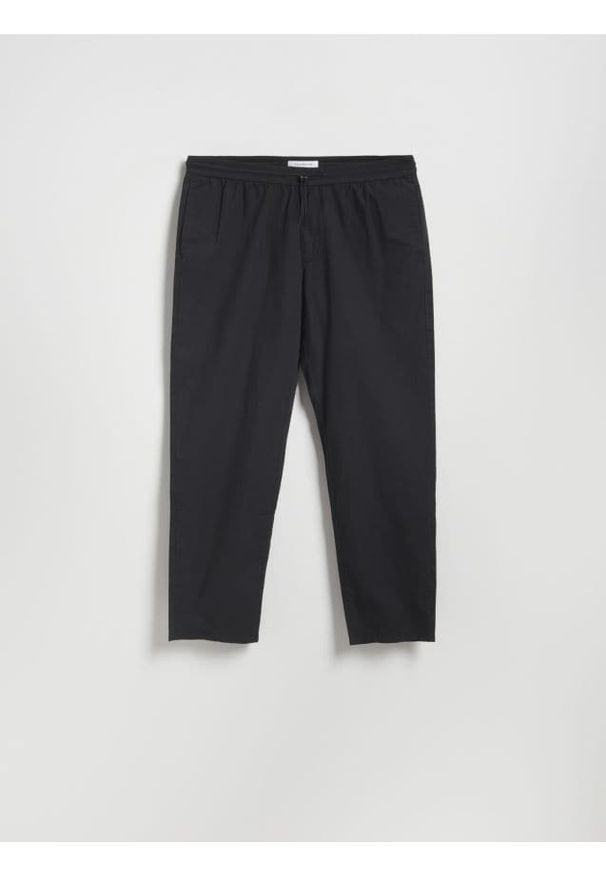 Reserved - Bawełniane spodnie jogger - czarny. Kolor: czarny. Materiał: bawełna