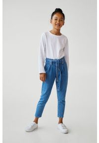 Mango Kids - Jeansy dziecięce Cami 110-164 cm. Stan: podwyższony. Kolor: niebieski. Materiał: jeans. Wzór: gładki #3