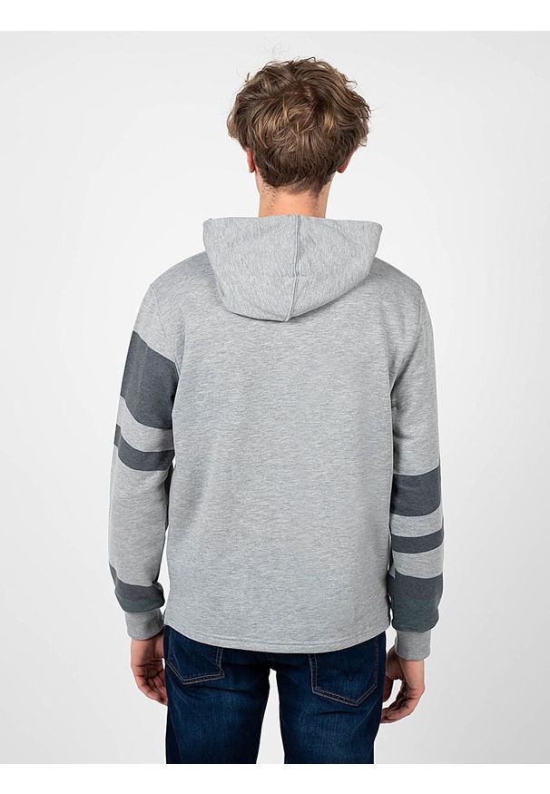 Pepe Jeans Bluza "Phelix" | PM582831 | Phelix | Mężczyzna | Szary. Okazja: na co dzień. Typ kołnierza: kaptur. Kolor: szary. Materiał: poliester, bawełna. Wzór: paski, nadruk, aplikacja. Styl: casual