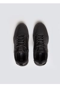 Big-Star - Sneakersy męskie ze skóry ekologicznej czarne OO174584 906. Okazja: na co dzień. Nosek buta: okrągły. Kolor: czarny. Materiał: skóra ekologiczna #3