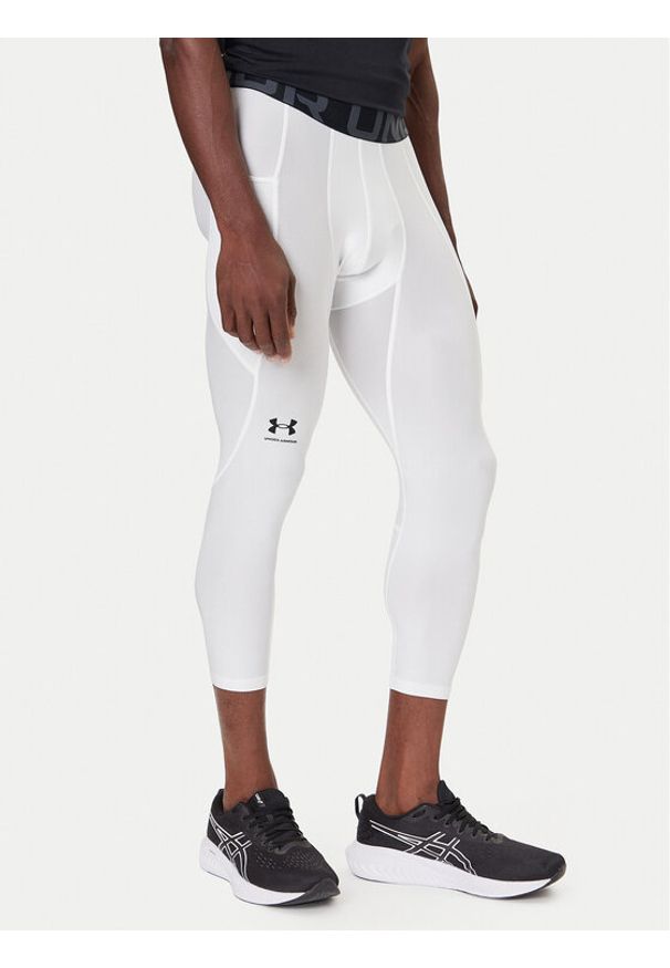 Under Armour Legginsy HeatGear® 1361588 Biały Slim Fit. Kolor: biały. Materiał: syntetyk