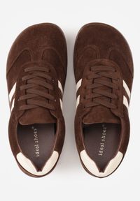 Born2be - Brązowe Sneakersy Casual w Typie Barefoot z Imitacji Zamszu Makka. Okazja: na co dzień. Zapięcie: sznurówki. Kolor: brązowy. Materiał: zamsz #3