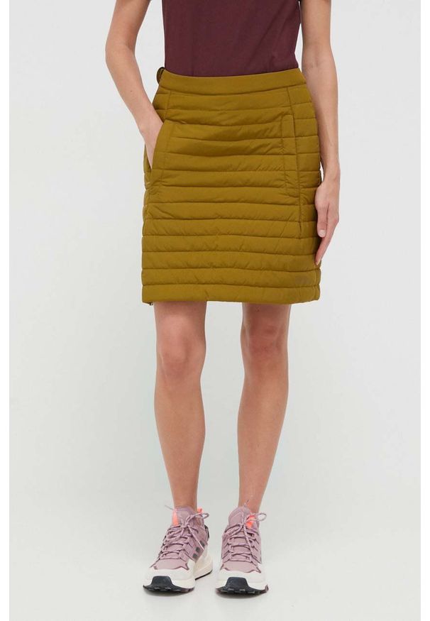 Jack Wolfskin spódnica sportowa Iceguard kolor zielony mini prosta. Kolor: zielony. Materiał: włókno, puch, materiał. Styl: sportowy