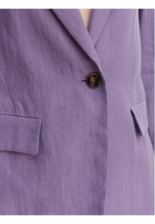 Marella Marynarka Vincita 2615041012 Fioletowy Regular Fit. Kolor: fioletowy. Materiał: len