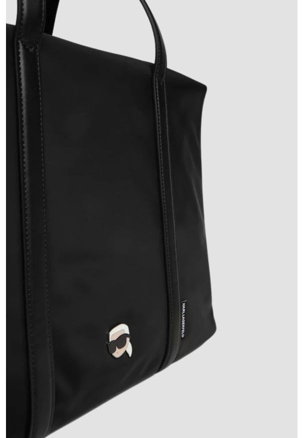 Karl Lagerfeld - KARL LAGERFELD Damska torba sportowa Ikon Nylon. Kolor: czarny. Materiał: nylon. Sport: fitness