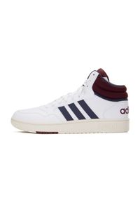 Adidas - Buty adidas Hoops 3.0 Mid M HP7895 białe. Okazja: na co dzień. Kolor: biały. Materiał: guma, materiał. Szerokość cholewki: normalna