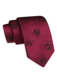 Czerwony Klasyczny Szeroki Krawat -Angelo di Monti- 7 cm, Męski, Wzór Paisley, Elegancki. Kolor: czerwony. Wzór: paisley. Styl: elegancki, klasyczny