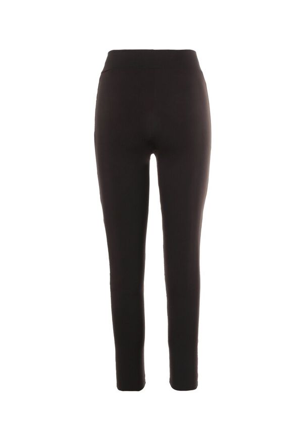 Born2be - Czarne Legginsy Canothoe. Kolor: czarny. Materiał: guma. Długość: długie. Wzór: nadruk, motyw zwierzęcy, aplikacja