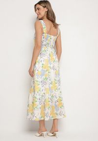 Born2be - Beżowa Sukienka z Bawełny ze Wzorem Cytryn Evitriss. Okazja: na co dzień, na spacer. Kolor: beżowy. Materiał: bawełna. Długość rękawa: na ramiączkach. Sezon: lato. Styl: klasyczny, casual #6