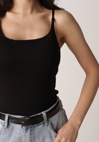 Born2be - Czarny Wiskozowy Top z Podwójnymi Ramiączkami Hendrea. Okazja: na co dzień. Kolor: czarny. Materiał: wiskoza. Długość rękawa: na ramiączkach. Styl: casual, elegancki #2