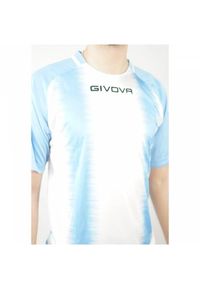 T-shirt Sportowy Givova Stripe dla Mężczyzn - Oddychający Bawełniany Sky-White. Kolor: niebieski, biały, wielokolorowy. Materiał: poliester. Sport: piłka nożna