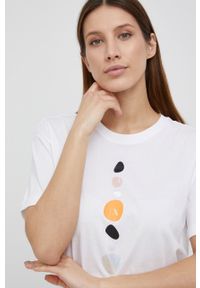 Armani Exchange T-shirt bawełniany kolor biały. Kolor: biały. Materiał: bawełna. Wzór: nadruk