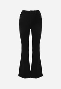 Renee - Czarne Jeansy Dzwony z Bawełną w Stylu Retro Peisimia. Kolekcja: plus size. Kolor: czarny. Długość: krótkie. Styl: retro #8