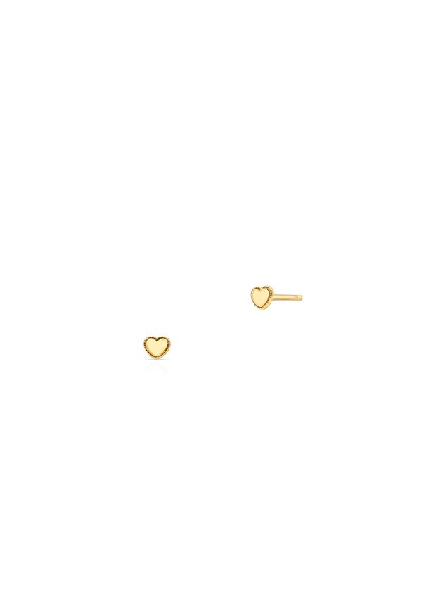 W.KRUK - Kolczyki złote serca. Materiał: złote. Kolor: złoty. Wzór: aplikacja