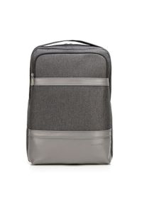 Wittchen - Męski plecak na laptopa 13/14” z panelem z ekoskóry. Kolor: szary. Materiał: poliester. Wzór: aplikacja. Styl: klasyczny, casual, elegancki #1