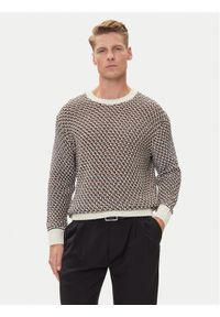 BOSS Sweter C-Imauro 50543159 Beżowy Relaxed Fit. Kolor: beżowy. Materiał: bawełna