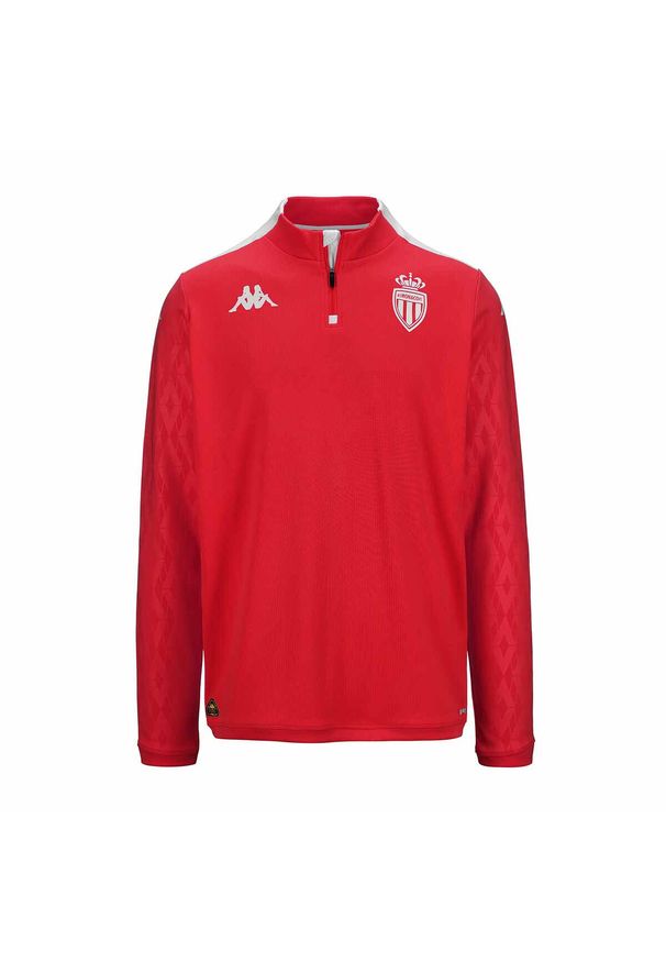 Kappa - Kurtka z dresu AS Monaco Ablas Pro 8 2024/25. Kolor: wielokolorowy, biały, czerwony. Materiał: dresówka. Sport: piłka nożna