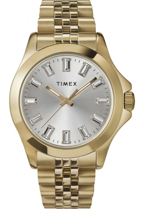 Zegarek Timex Zegarek damski Timex TW2V79800 CYRKONIE złoty. Kolor: złoty