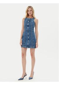 Guess Sukienka 175261 Niebieski Classic Fit. Kolor: niebieski. Materiał: bawełna
