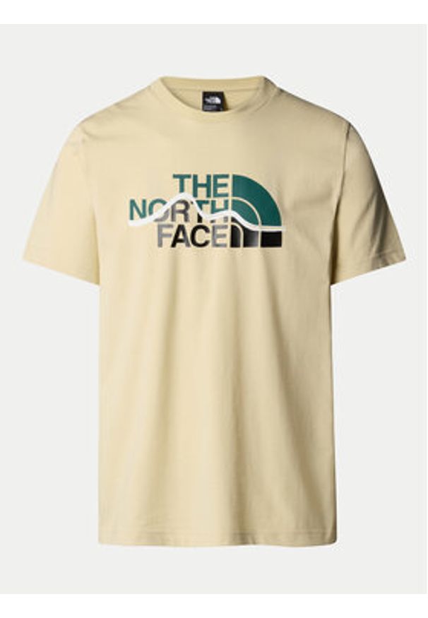 The North Face T-Shirt Mountain Line NF0A87NT Beżowy Regular Fit. Kolor: beżowy. Materiał: bawełna