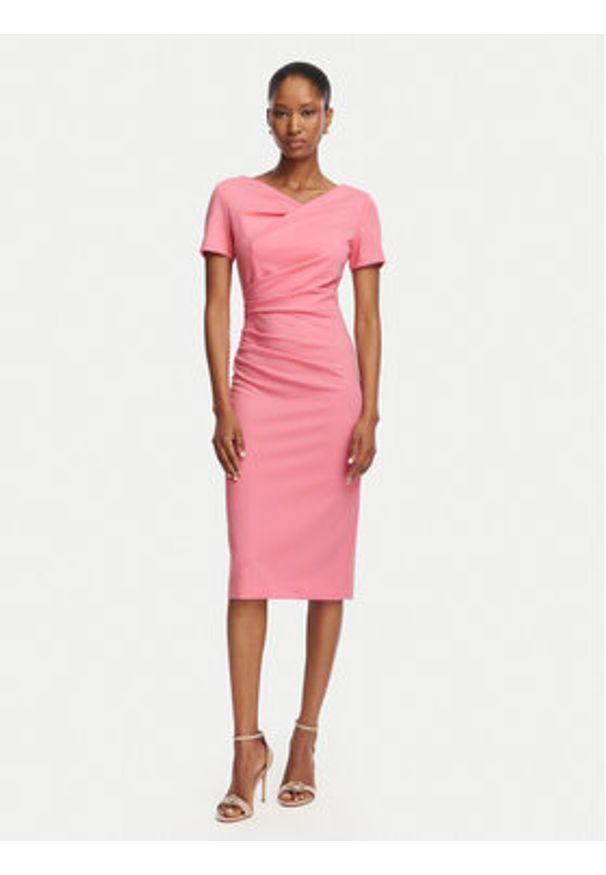 Rinascimento Sukienka koktajlowa CFC0129420003 Różowy Slim Fit. Kolor: różowy. Materiał: syntetyk. Styl: wizytowy