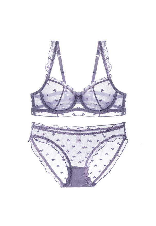 Intica - Zestaw bielizny z koronkowymi detalami na co dzień i specjalne okazje Heajung. Kolor: fioletowy. Materiał: koronka