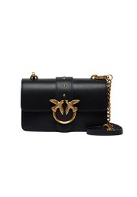 Pinko - PINKO Czarna kopertówka Love One Mini St. Cl Vitello Seta. Kolor: czarny. Materiał: skórzane. Styl: klasyczny, elegancki #5