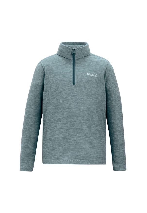 Regatta - Polarowy Top Dziecięcy Krótki Suwak Hot Shot. Kolor: zielony. Materiał: polar. Długość: krótkie. Sezon: zima. Sport: turystyka piesza