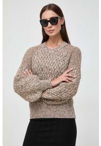 BOSS sweter z domieszką wełny damski ciepły. Materiał: wełna. Styl: klasyczny #4