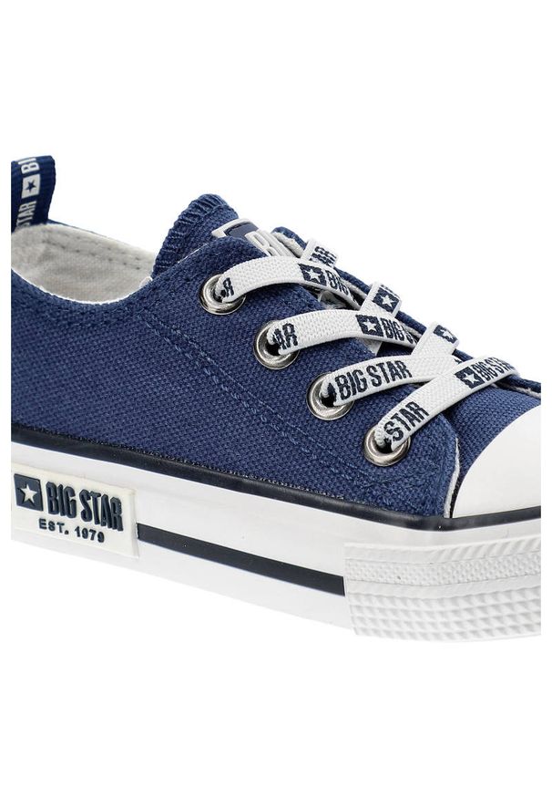 Big-Star - Granatowe Trampki Big Star Dziecięce Wsuwane Buty. Okazja: na spacer. Zapięcie: bez zapięcia. Kolor: niebieski. Materiał: materiał. Szerokość cholewki: normalna. Styl: elegancki