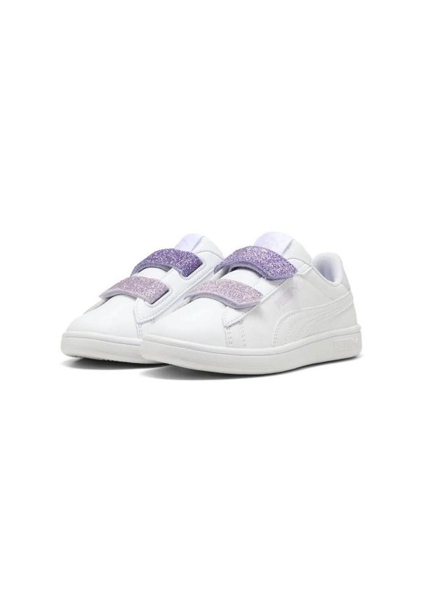 Puma Buty Smash 3. L Glitter Velcro V Ps 39560906. Kolor: biały. Materiał: tkanina, syntetyk