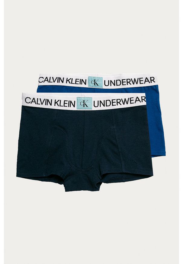 Calvin Klein Underwear - Bokserki dziecięce (2-pack). Kolor: niebieski. Materiał: bawełna, dzianina, elastan. Wzór: nadruk
