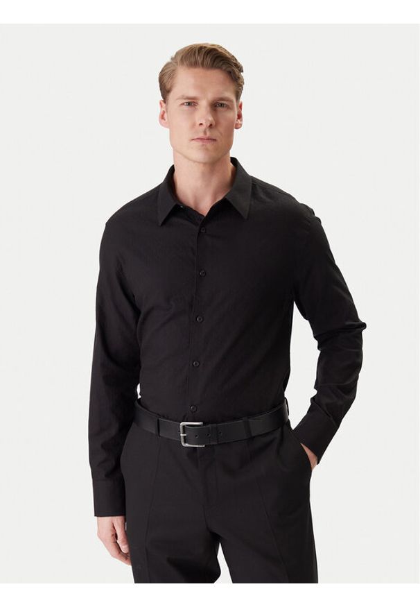Calvin Klein Koszula Easy LV04LE111G Czarny Relaxed Fit. Kolor: czarny. Materiał: bawełna