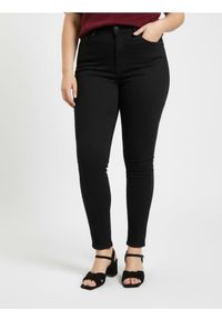Sinsay - Jeansy skinny z wysokim stanem Plus size - czarny. Stan: podwyższony. Kolekcja: plus size. Kolor: czarny #1