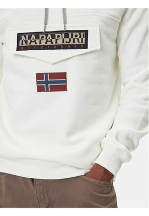 Napapijri Bluza Burgee Wint 4 NP0A892T Beżowy Regular Fit. Kolor: beżowy. Materiał: bawełna