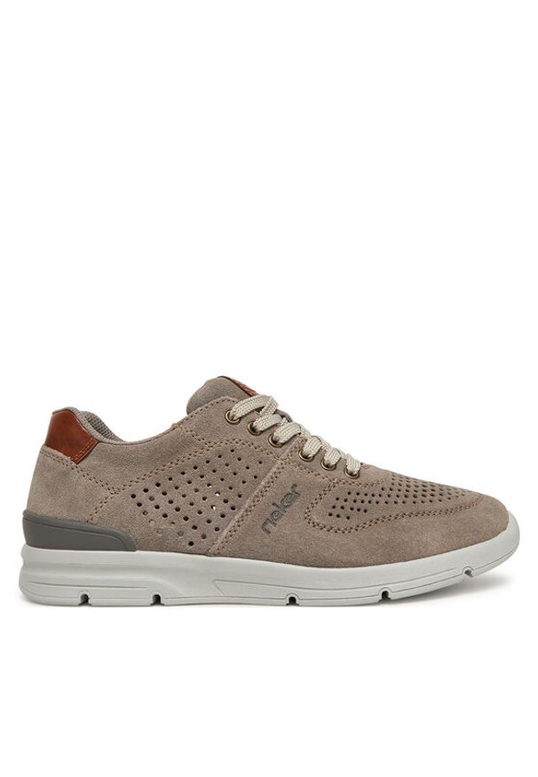 Rieker Sneakersy CEO-16415-42 Szary. Kolor: szary. Materiał: skóra, zamsz
